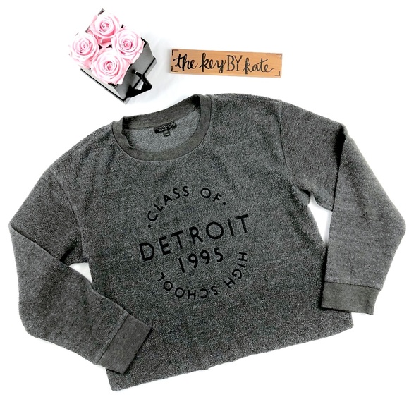 Topshop Tops - Topshop Cozy Detroit Graphic Sweatshirt Top